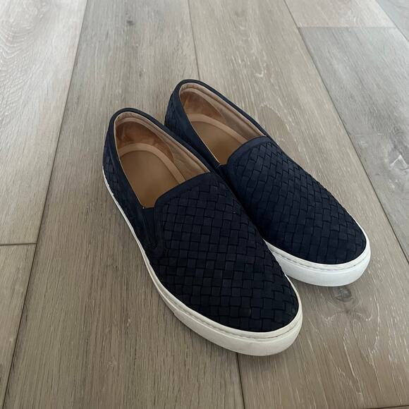 M. Gemi 'The Cherchio' Sneaker Women's 39 / US 8.5 Navy Blue Woven Slip On Shoe - Picture 2 of 10